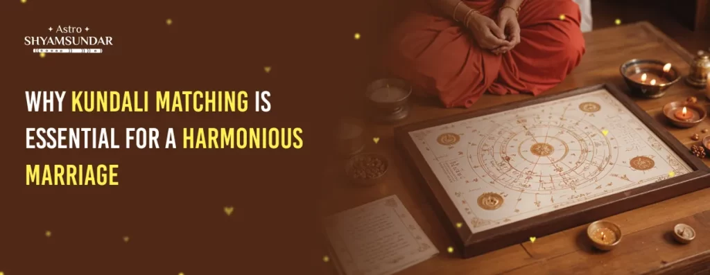 Kundali matching setup with astrological chart and candles, symbolizing marital harmony.