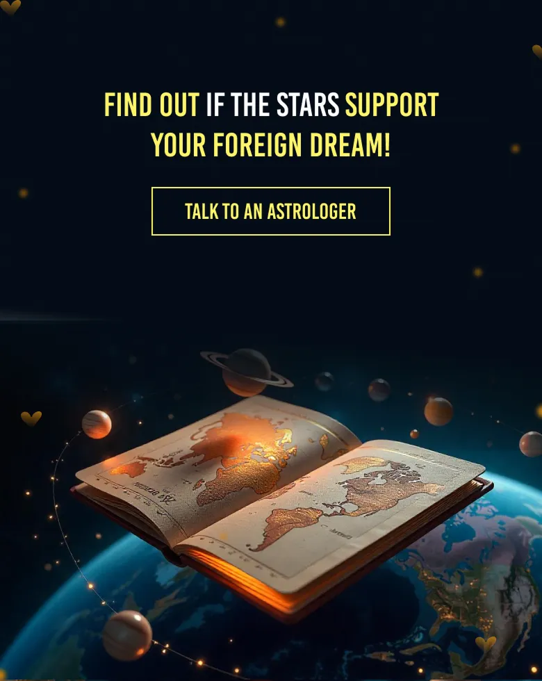 Open atlas over Earth with glowing constellations, suggesting astrology and foreign travel dreams.