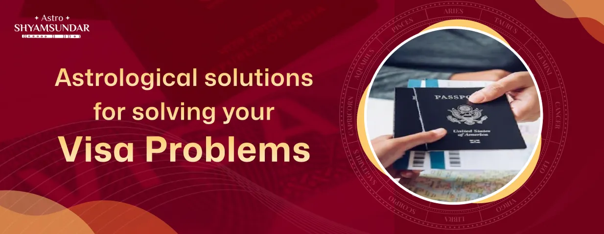 Hands holding a U.S. passport with zodiac symbols, suggesting astrology for visa solutions.